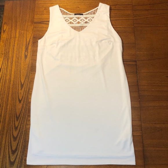 Dex White Shift Midi Dress with crocheted back - Picture 6 of 8